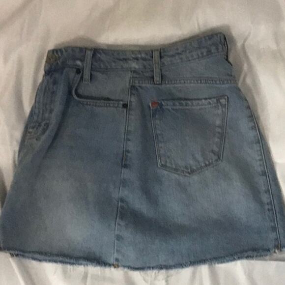 BDG Distressed Raw Hem Fly Zip Skirt S Boho Classic Costal Cowgirl Festival - Picture 3 of 10